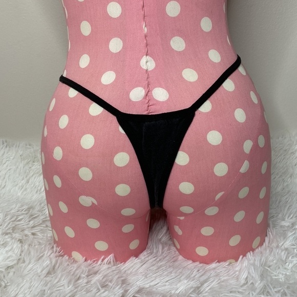 Vintage Fredericks of Hollywood black cotton spandex blend string thongs - Picture 3 of 7